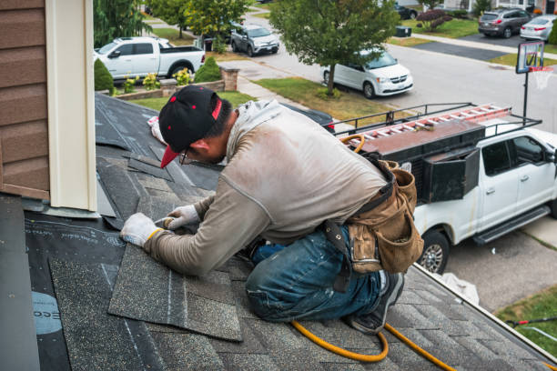 Professional Roofing technician working in Grampian, PA